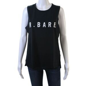Running Bare Womens Black Jersey Tank Animal Graphic Cotton Size 12